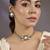 Gold plated green stone polki choker set