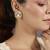 Gold plated kundan floral stud earrings