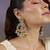 Gold plated white diamond chandbali earrings