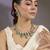 Gold plated mint green polki necklace set