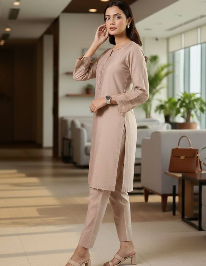 Women Ethnic Motifs Embroidered Regular Thread Work Kurta with Trousers
