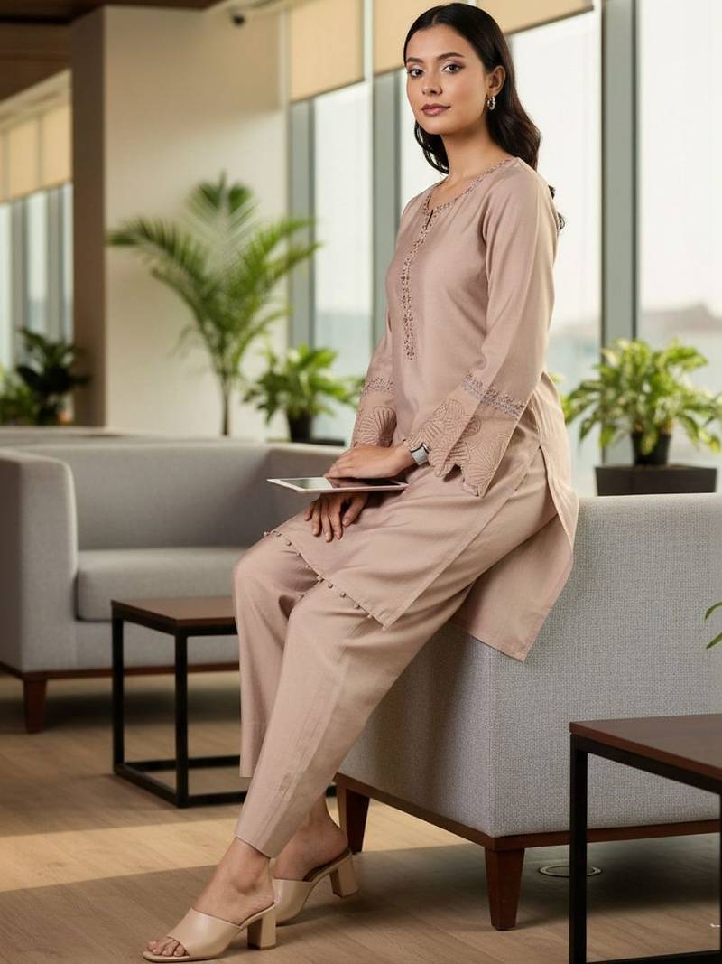 Women Ethnic Motifs Embroidered Regular Thread Work Kurta with Trousers
