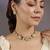 Gold plated round polki choker set