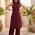 Women Striped Regular Silk Crepe Kurta with Palazzos