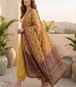 Women Ethnic Motifs Regular Kurta with Trousers & With Dupatta