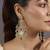 Gold plated multicolor polki stones danglers
