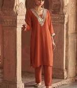 Women Regular Mirror Work Kurta with Trousers