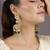 Gold plated green polki stones jhumkas