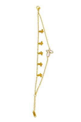 18k gold plated mop butterfly layered bracelet 4