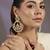 Gold plated white motis chandbali  earrings
