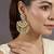 Gold plated polki stones chandbali earrings