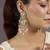 Gold plated pink stones danglers drop earrings