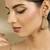 Elegant gold plated polki dangler hoop earrings