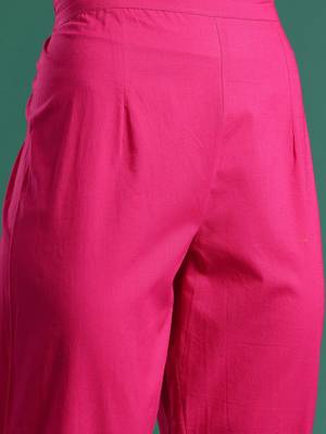 Floral Printed Beads & Stones  Cotton Kurta With Trousers & Dupatta 3