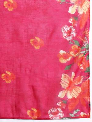Floral Printed Beads & Stones  Cotton Kurta With Trousers & Dupatta 4