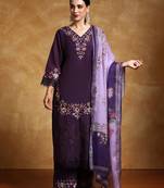 Women Floral Embroidered Regular Thread Work Pure Cotton Kurta with Trousers & With Dupatta