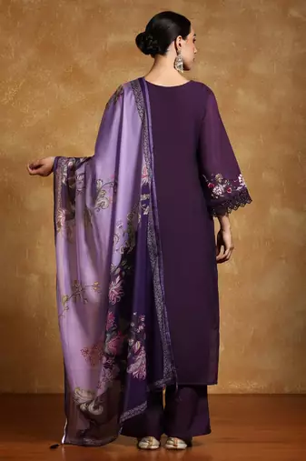 Women Floral Embroidered Regular Thread Work Pure Cotton Kurta with Trousers & With Dupatta