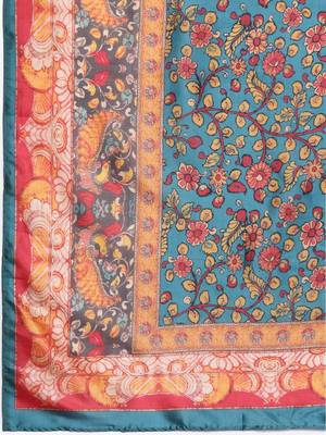 Rust Geometric Woven Design Regular Thread Work Kurta With Trouser With Dupatta 7