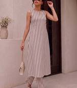 Women Striped Regular Kurta with Palazzos