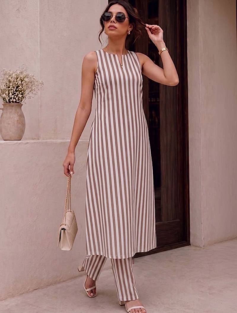 Women Striped Regular Kurta with Palazzos