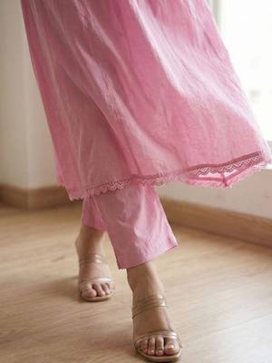 Women Empire Mirror Work Pure Cotton Kurta with Trousers & With Dupatta 4