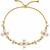 18k gold plated cz floral adjustable bracelet