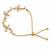 18k gold plated cz floral adjustable bracelet