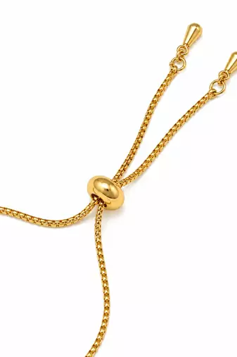 18k gold plated cz floral adjustable bracelet