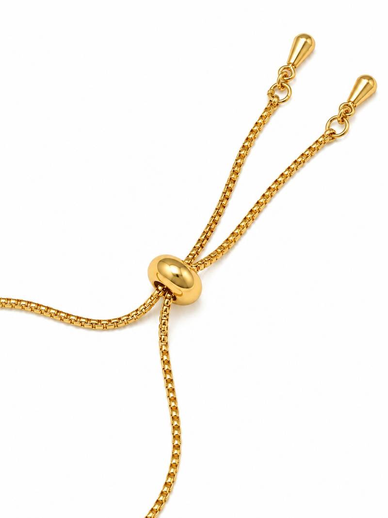 18k gold plated cz floral adjustable bracelet
