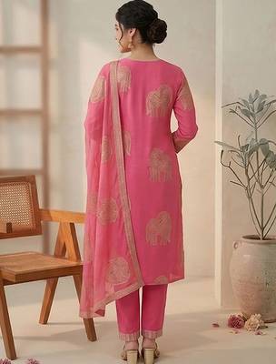 Women Ethnic Motifs Printed Regular Kurta with Trousers & With Dupatta 3