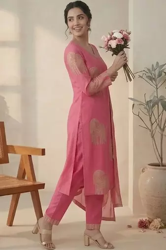 Women Ethnic Motifs Printed Regular Kurta with Trousers & With Dupatta