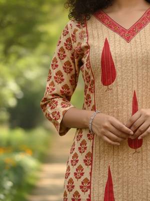 Women Ethnic Motifs Printed Regular  Cotton Kurta with Trousers & With Dupatta 2