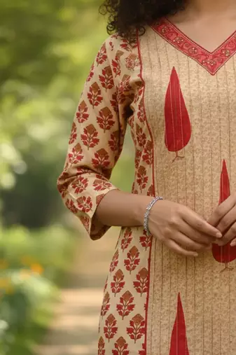 Women Ethnic Motifs Printed Regular Pure Cotton Kurta with Trousers & With Dupatta