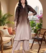 Women Ombre Dyed Regular Beads and Stones Kurta with Palazzos