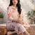 Women Floral Printed Regular Chanderi Silk Kurta with Trousers