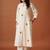 Floral Embroidered Thread Work  Cotton Kurta With Trousers