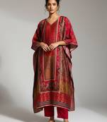 Ethnic Motifs Printed Regular Kaftan Kurta With Trousers