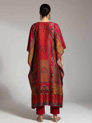 Ethnic Motifs Printed Regular Kaftan Kurta With Trousers 4