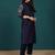 Women Regular Thread Work Kurta with Trousers
