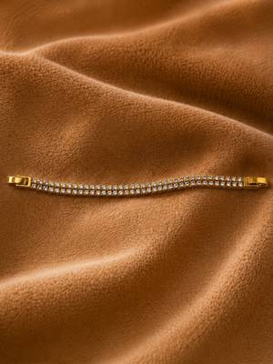 18k gold plated double row cz tennis bracelet 2