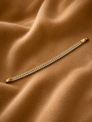 18k gold plated double row cz tennis bracelet 3