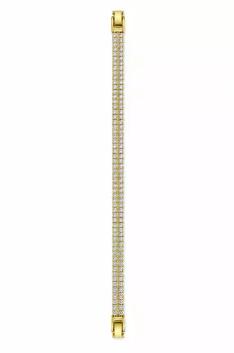 18k gold plated double row cz tennis bracelet