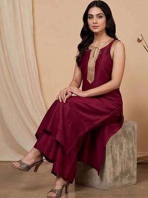Women Regular Sequinned Kurta with Palazzos & With Dupatta 2