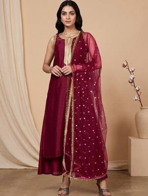 Women Regular Sequinned Kurta with Palazzos & With Dupatta 1