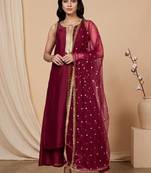Women Regular Sequinned Kurta with Palazzos & With Dupatta