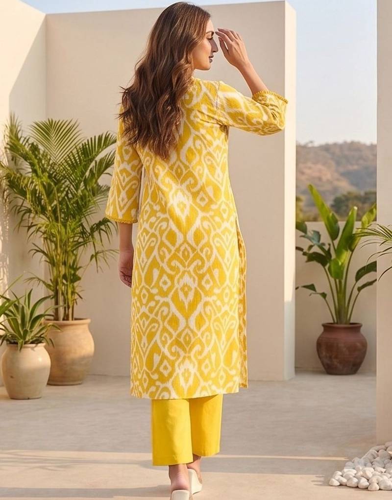 Women Ethnic Motifs Printed Regular Thread Work Kurta with Trousers