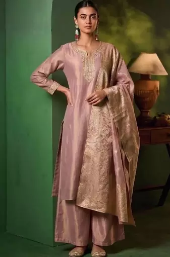 Women Ethnic Motifs Embroidered Regular Kurta with Palazzos & With Dupatta