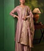 Women Ethnic Motifs Embroidered Regular Kurta with Palazzos & With Dupatta