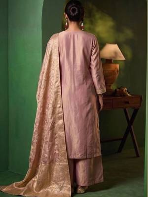 Women Ethnic Motifs Embroidered Regular Kurta with Palazzos & With Dupatta 3