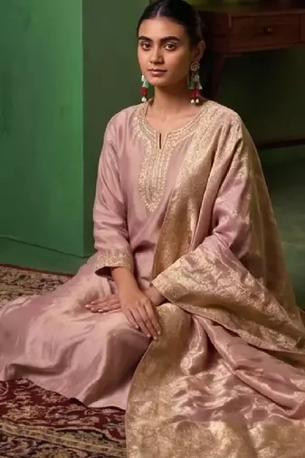 Women Ethnic Motifs Embroidered Regular Kurta with Palazzos & With Dupatta
